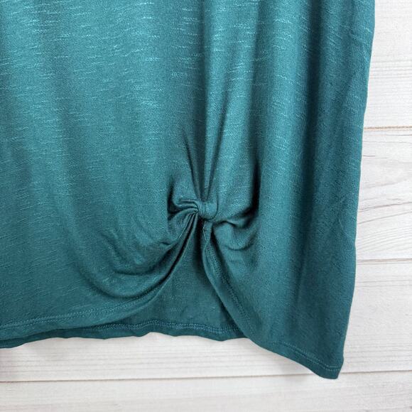 Rue‎ Juju Women's Teal Short Sleeve Twist Hem Blouse Size XL - Picture 4 of 7